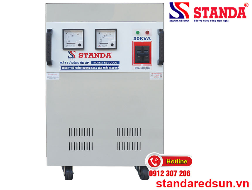 Ổn áp Standa 30KVA dải 150V – 250V dây đồng 100%